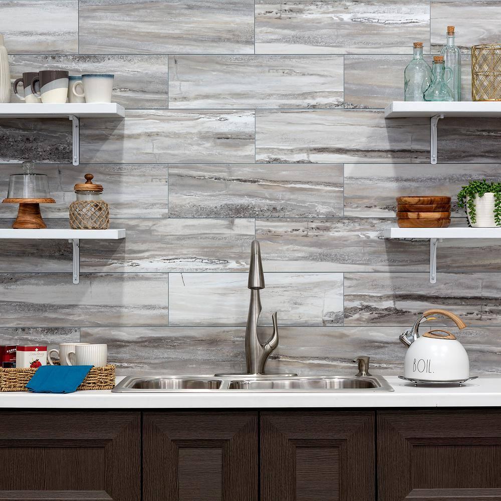 Palisade 22.8 in. x 7.31 in. Interlocking Vinyl Waterproof Wall/Backsplash Tiles