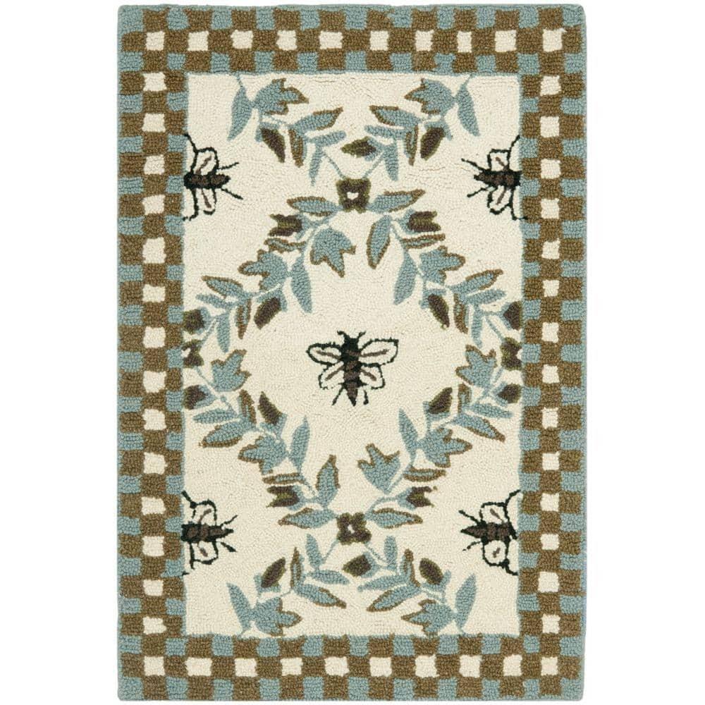 Chelsea HK55 Hand Hooked Accent Rug - Ivory/Light Blue - 1'8"x2'6" - Safavieh.