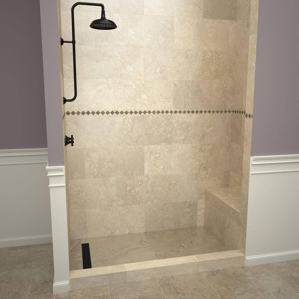 Tile Redi Rt3660l-Rb36-Kit Base'n Bench 72" X 36" Rectangular Shower Base - Grey w/ Matte