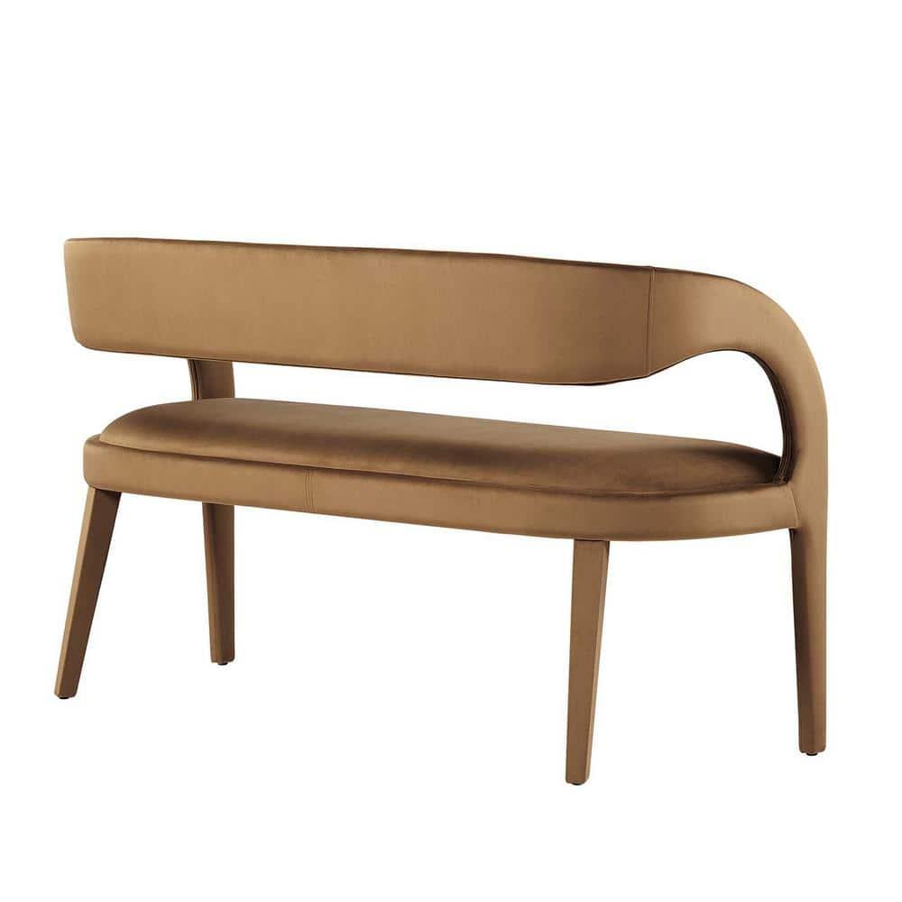 Modway Pinnacle Performance Velvet Accent Bench in Brown