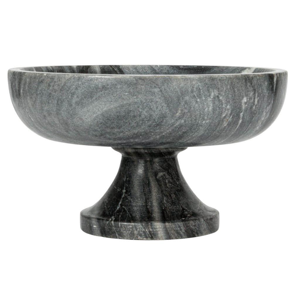 Bloomingville Marble Footed Pedestal Bowl, Grey