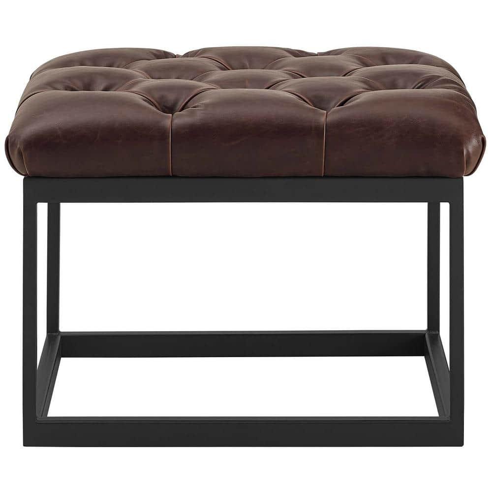 Modway Cherish Antique Button Tufted Faux Leather Ottoman