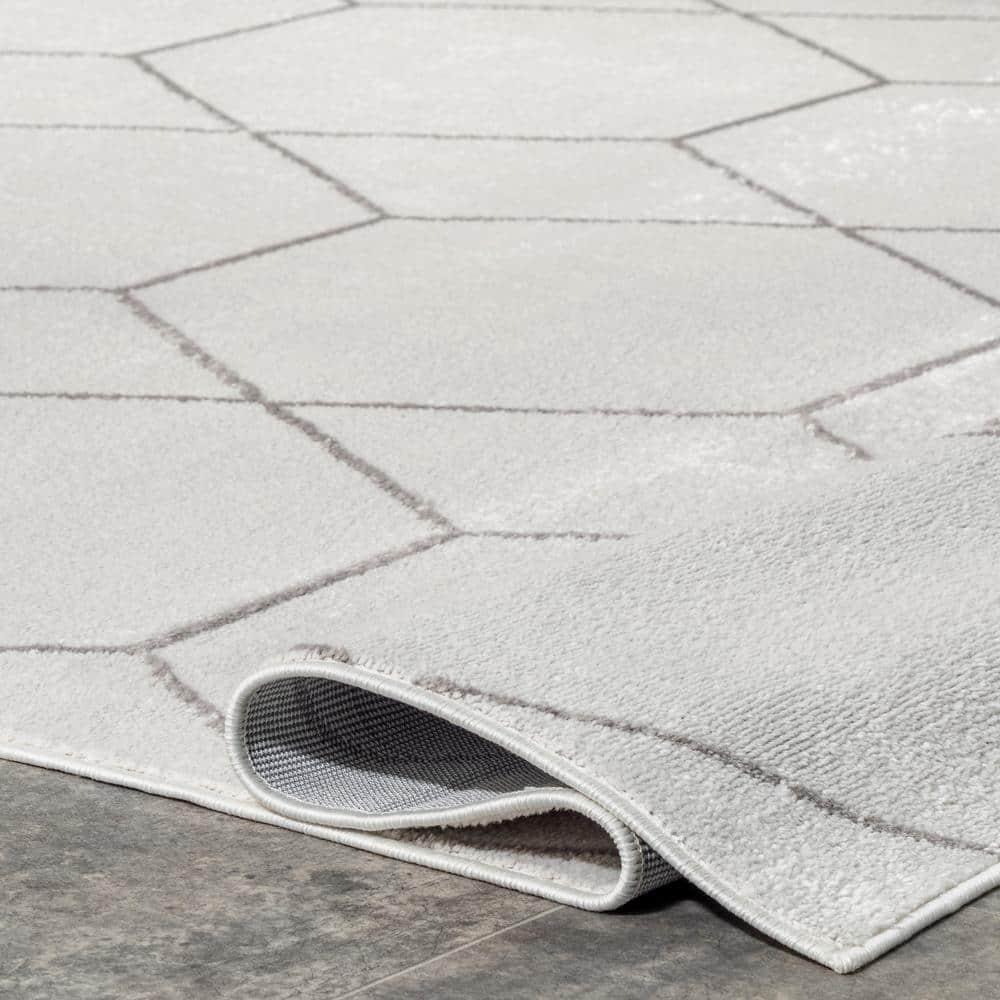 Nuloom Veronica Geometric 5x8 Indoor Area Rug for Living Room Bedroom Dining Room Kitchen, Beige/Ivory