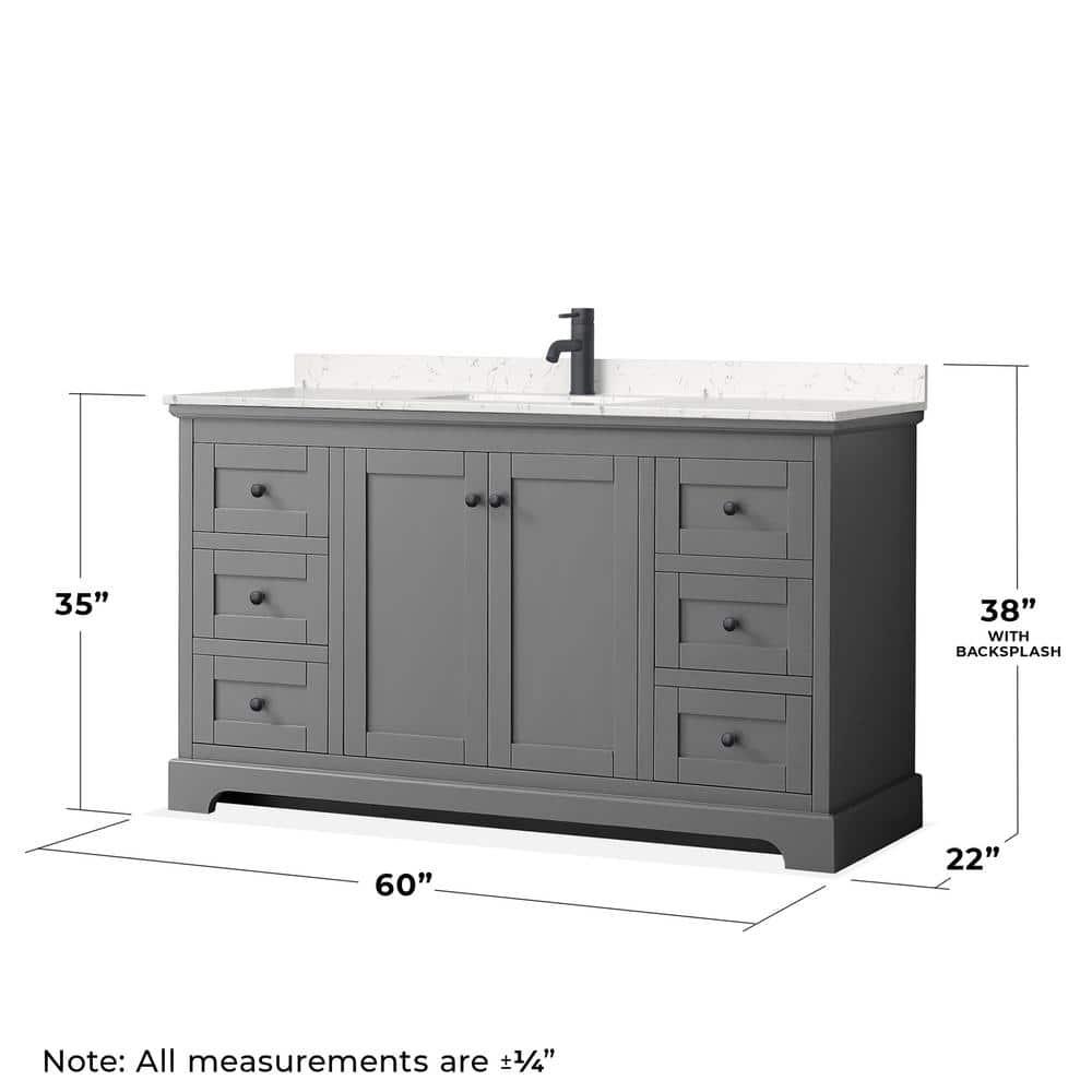 Wyndham Collection Avery 60'' Single Bathroom Vanity with Top
