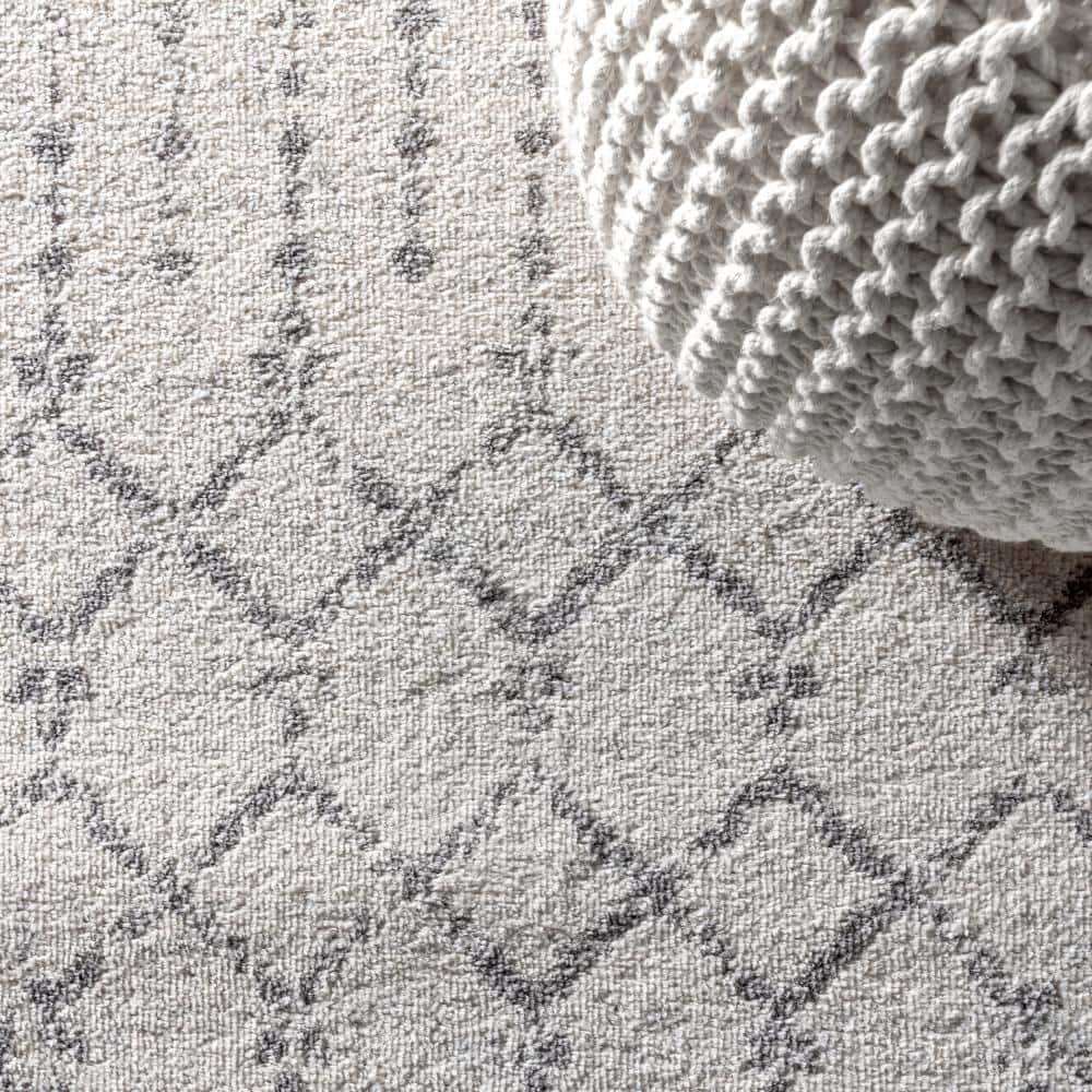 JONATHAN Y Moroccan inspired HYPE Boho Vintage Diamond Cream/Gray 3 ft. x 5 ft. Area Rug