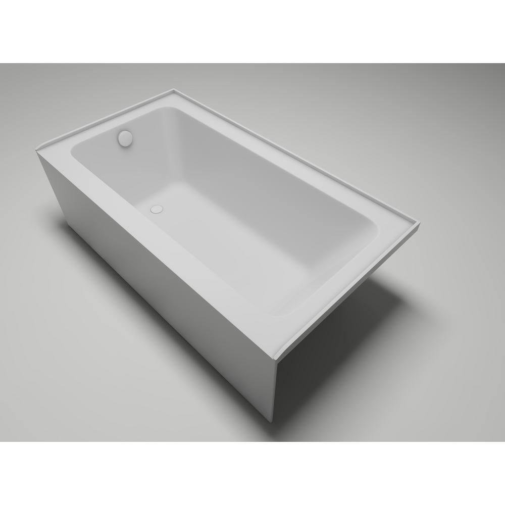 Alcove Soaking Skirt Bathtub with Overflow and Drain