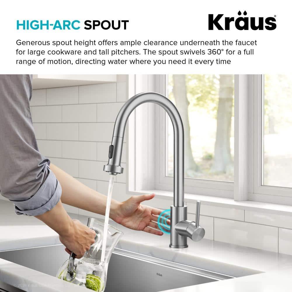 KRAUS Bolden Motion Sensor Single Handle Pull Down Touchless Kitchen Faucet