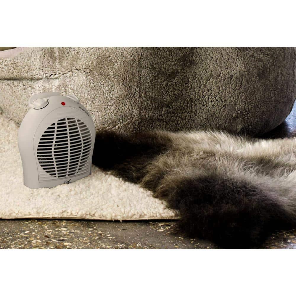 Vie Air 1500W Portable 2-Settings White Fan Heater with Adjustable Thermostat