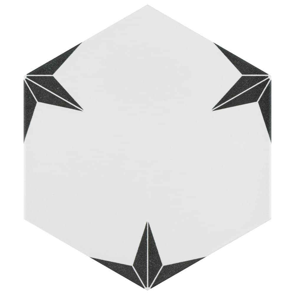 Stella Hex 9" x 10" Porcelain Patterned Wall & Floor Tile