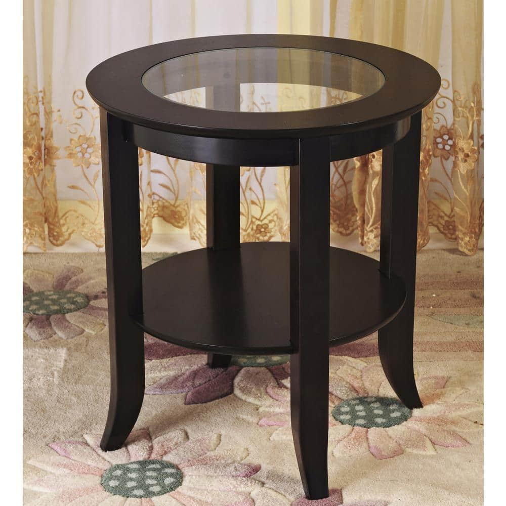 Home Craft Round Side/Accent Table, Espresso
