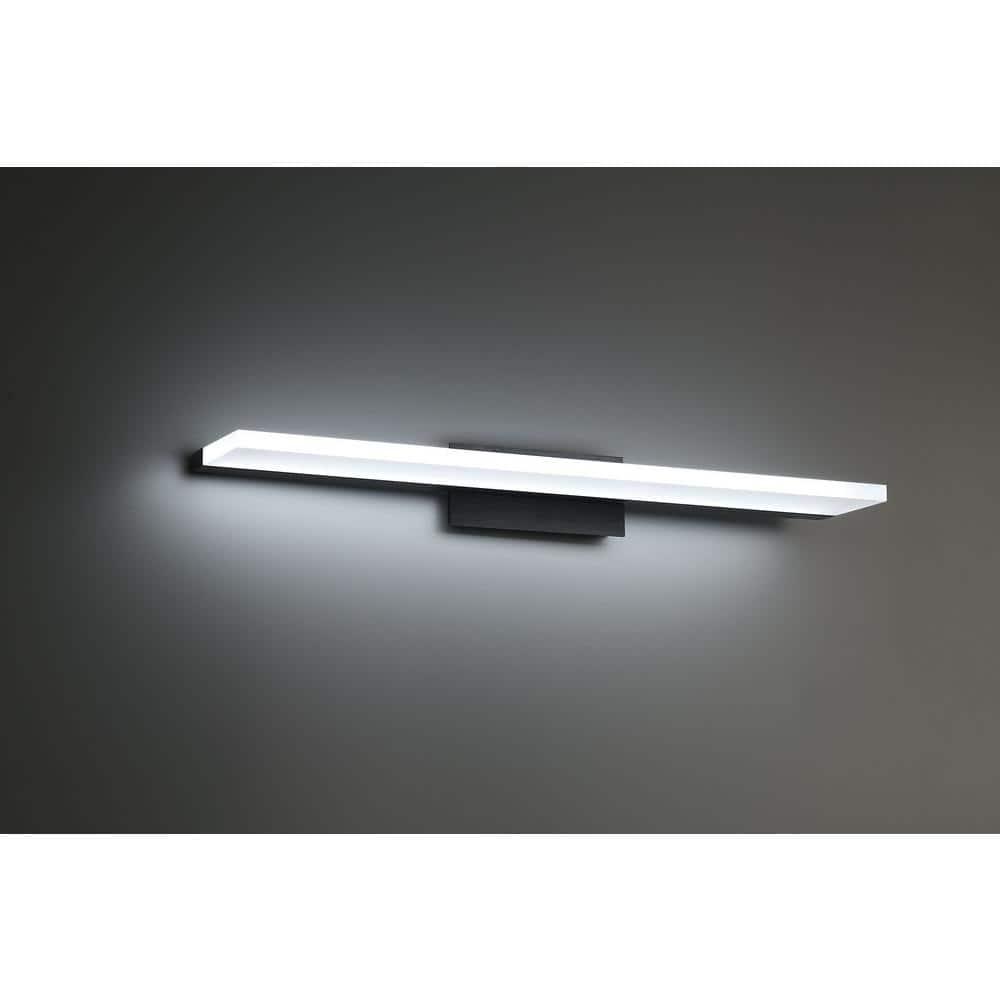 WAC Lighting Level 24" 1-Light LED 3500K Aluminum Bathroom Vanity Light in Black