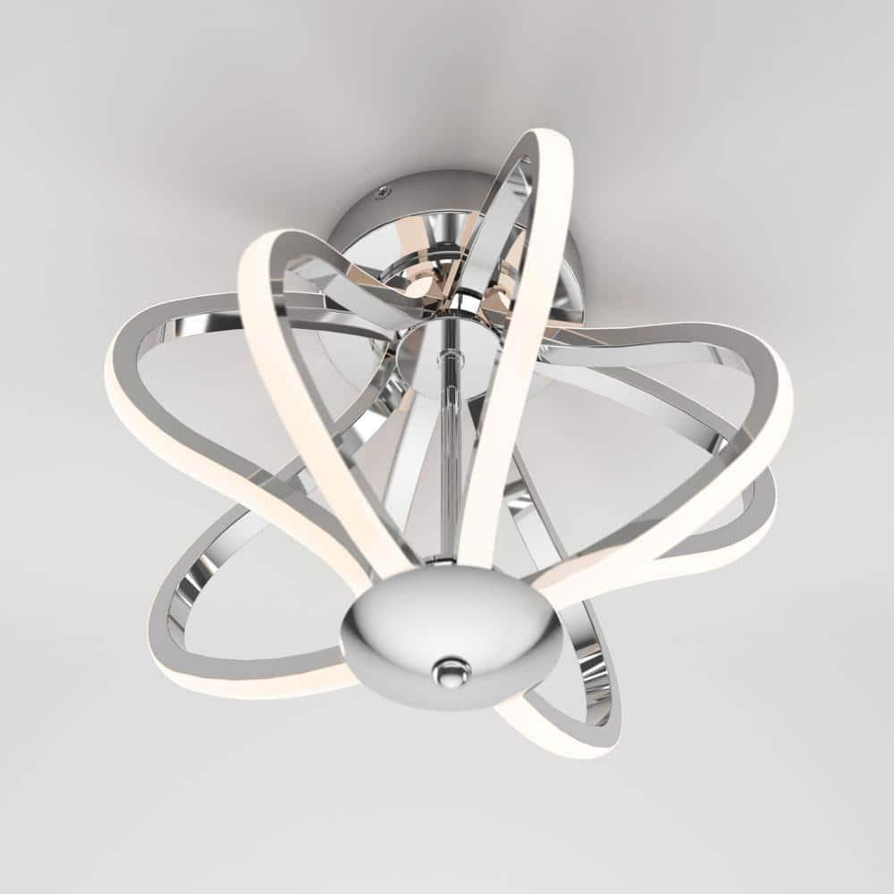 Artika Meridian Lámpara de Techo LED Lámpara Integrada de Montaje Empotrado, Acabado Cromado