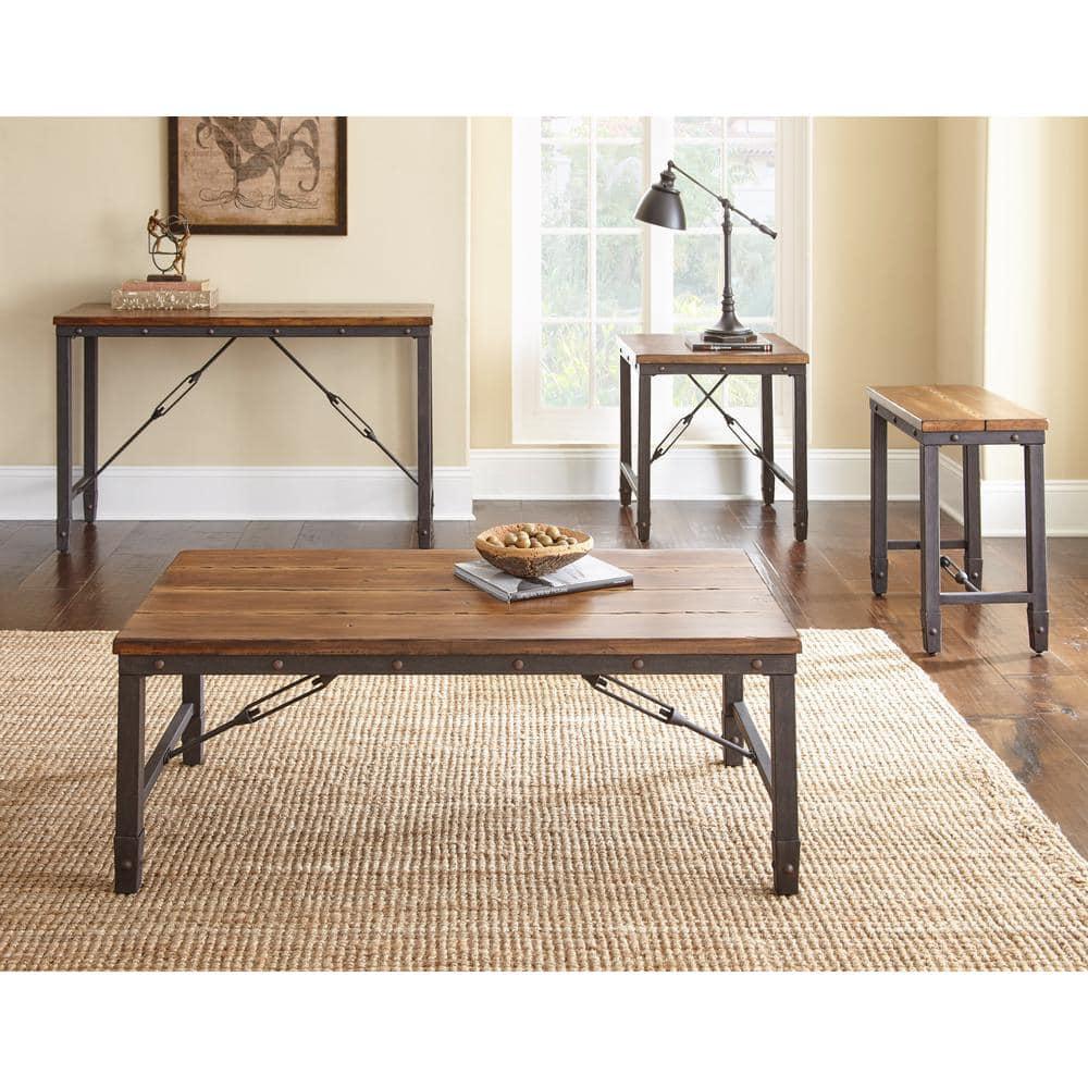 Ashford Cocktail Table Antique Honey - Steve Silver: Engineered Hardwoods, Pine Veneers, Iron Stretchers