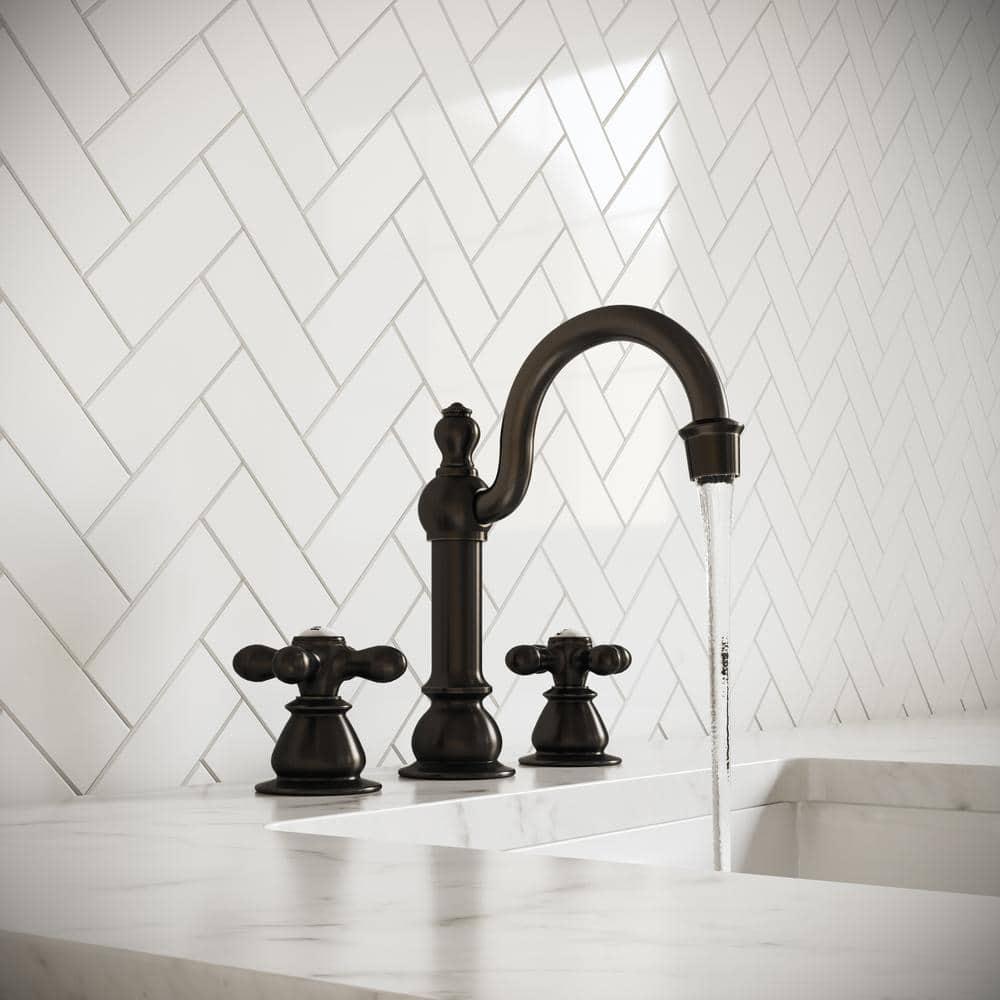 Vintage Widespread 2-handle Bathroom Faucet with Drain Assembly