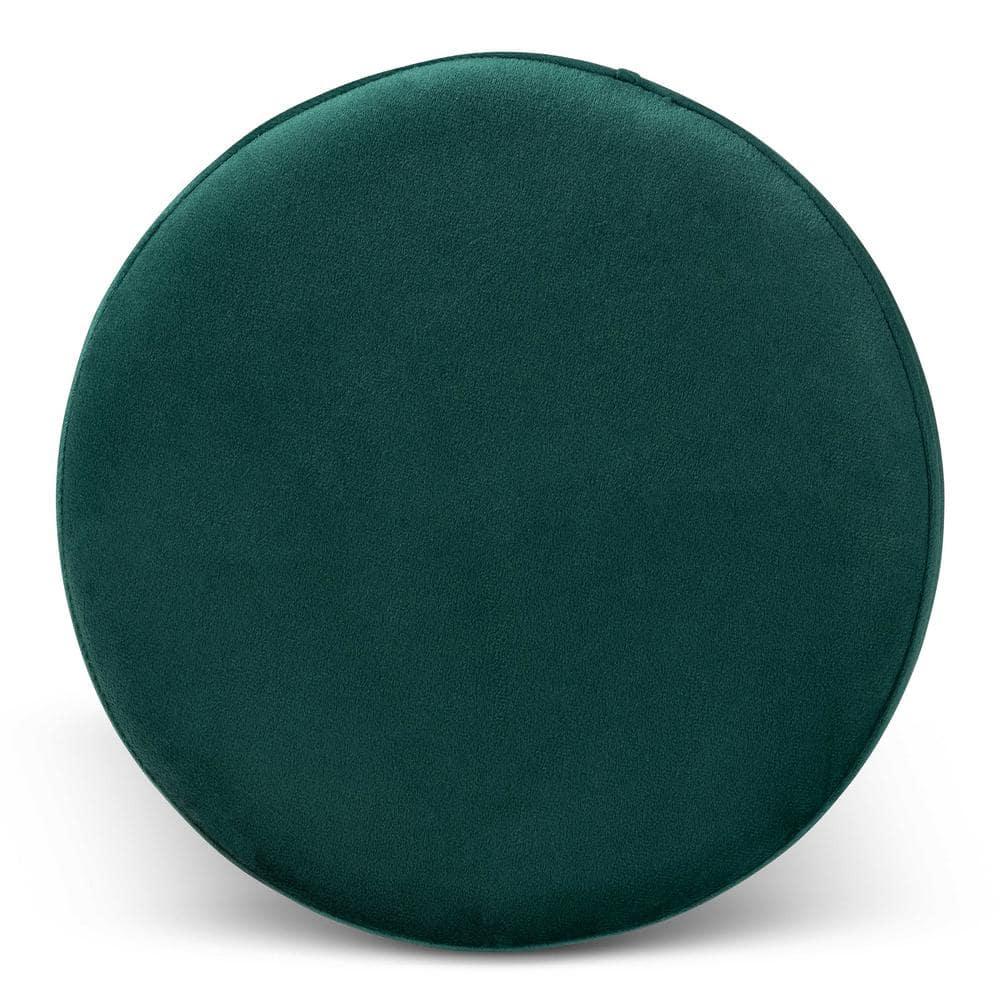 Chaela Velvet Metal Ottoman Green/Gold - Baxton Studio: Luxurious Footstool, Modern Bench Design