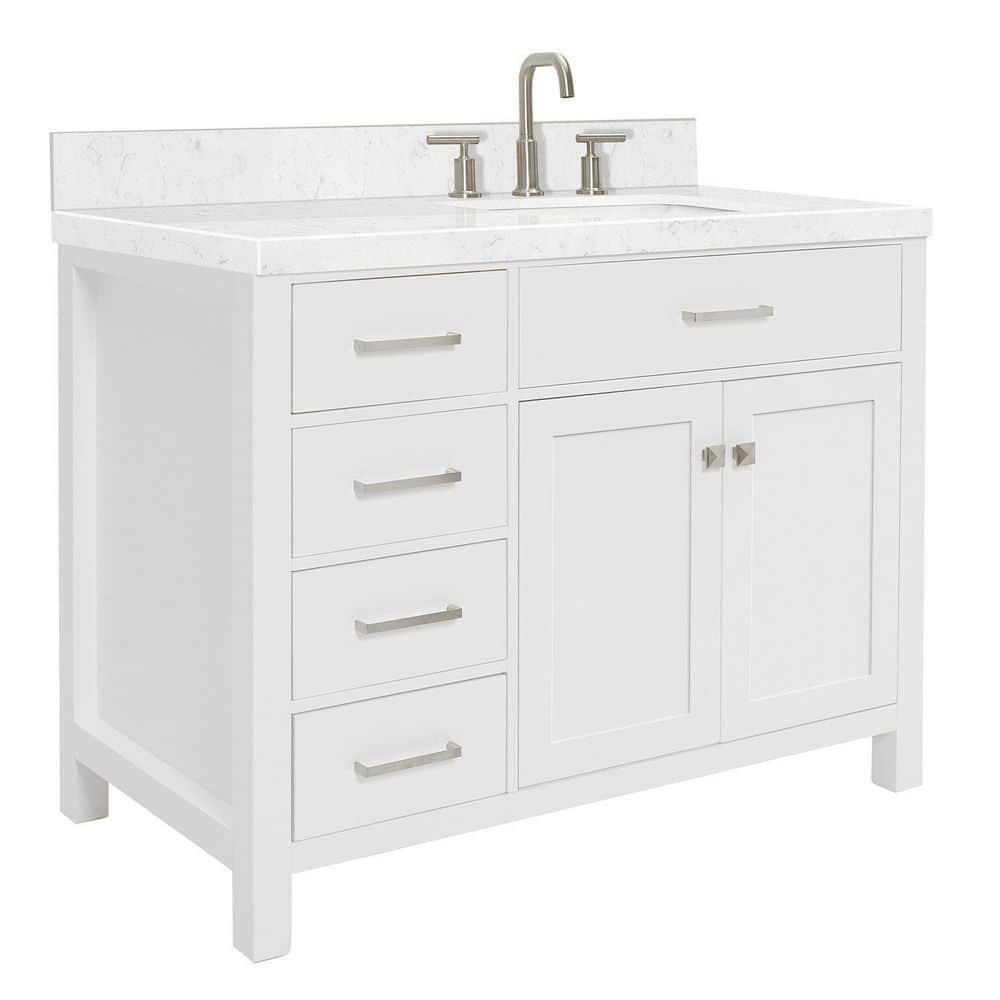 Ariel H036slcqrvo Bristol 36" Free Standing Single Basin Vanity Set - White