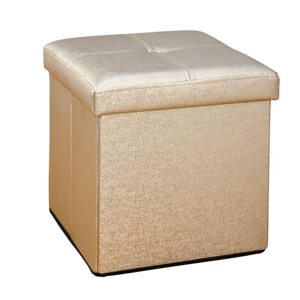Simplify Luxora Faux Leather Ottoman