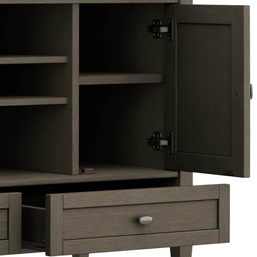 Simpli Home Warm Shaker 47"W Solid Wood TV Stand for TVs up to 55" with 2 Storage Cabinets and 2 Drawers