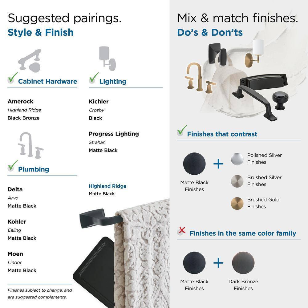 GlideRite Hardware Avalon Towel Ring Hardware Accessory 9040-SQ-MB-1