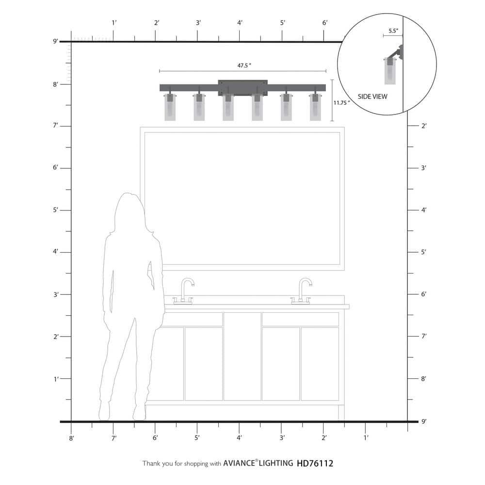 Livex Lighting Beckett 6 - Light Vanity in  Brushed Nickel