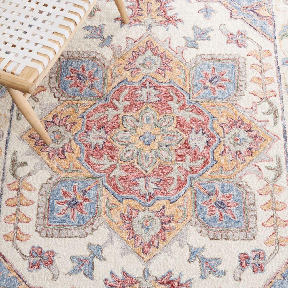 Metro MET352 Hand Tufted Indoor Area Rug - Ivory/Rust - 5'x8' - Safavieh