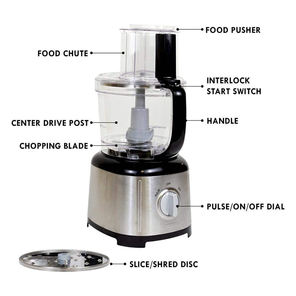 Kenmore Kenmore Food Processor and 11 Cup Vegetable Chopper for Chop, Slice, Shred, Mince, Grate & Puree