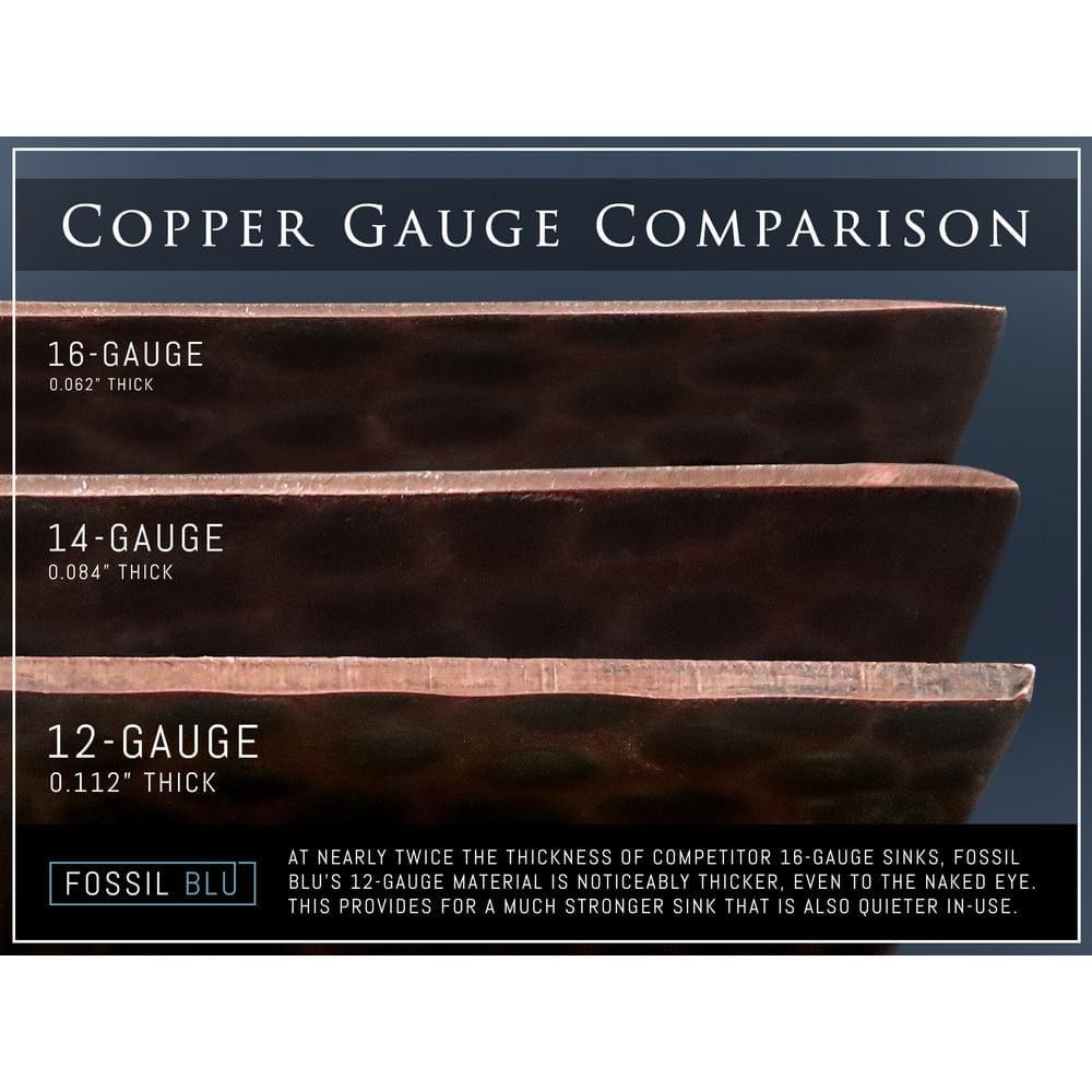 FSW1106 LUXURY 30-INCH HEAVY 12-GAUGE DARK PATINA COPPER FARMHOUSE SINK, INCLUDES ACCS, FLAT FRONT
