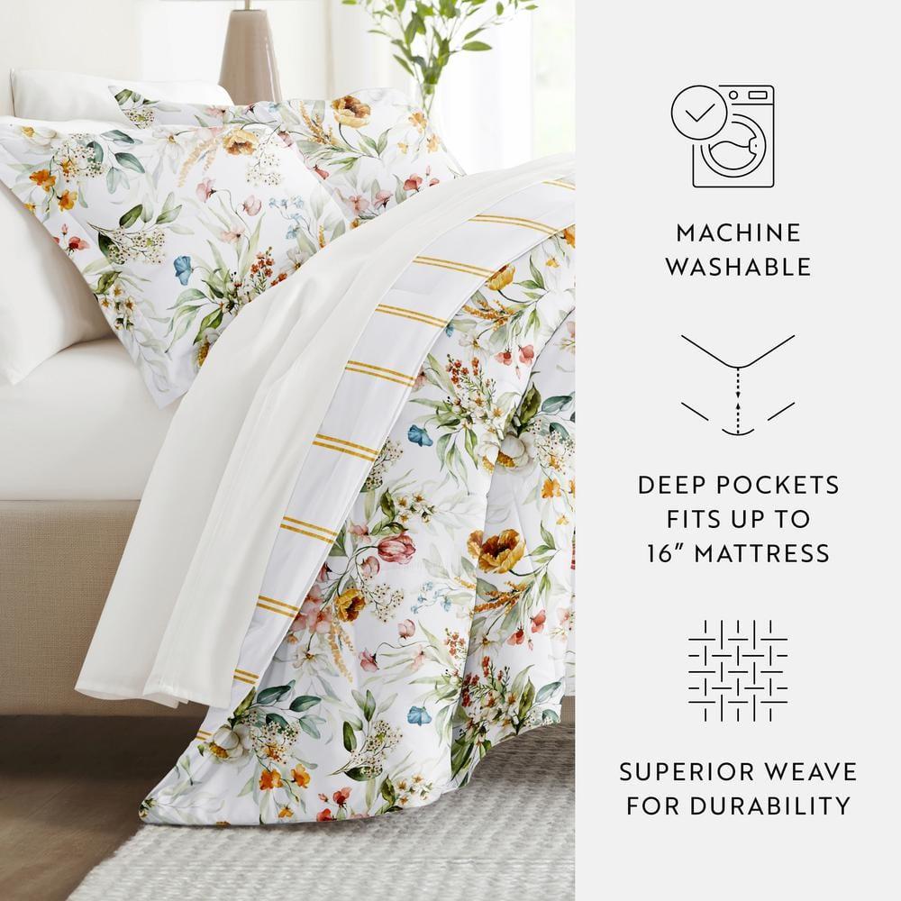 IEnjoy Home 7-Piece Bedding Bundle - Pattern Comforter and Sheet Set