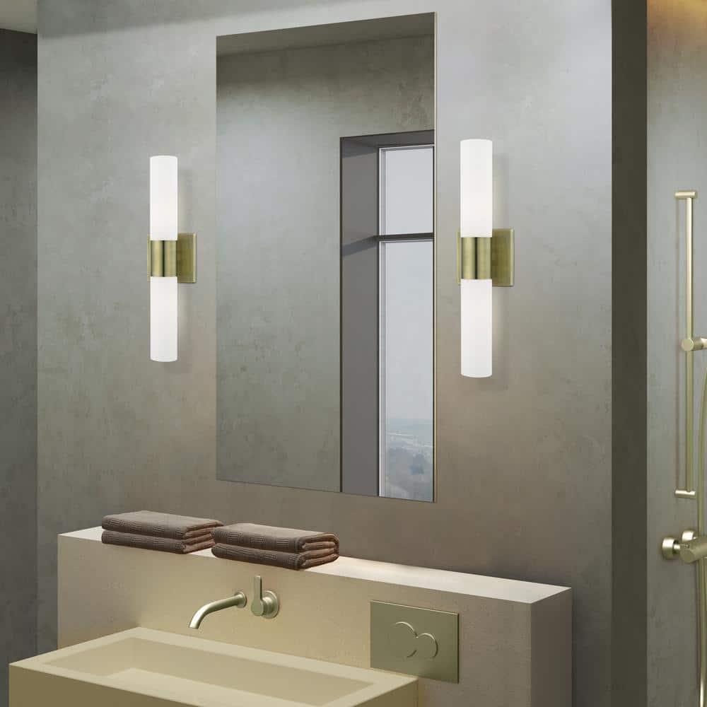 Livex Lighting Aero 2 - Light Vanity in  Antique Brass
