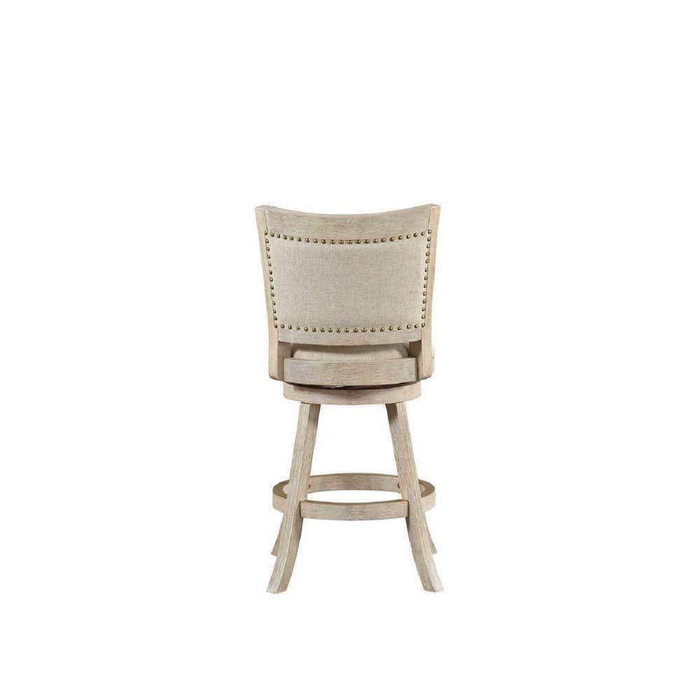 Dovecove Falken Swivel Upholstered Counter Stool with Solid Wood Frame