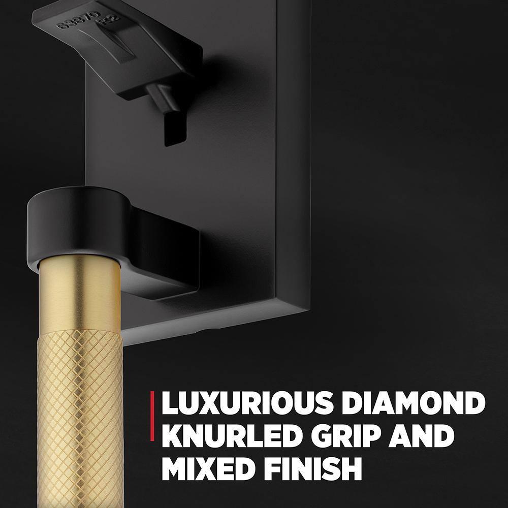 Kwikset Prava Front Door Lock Handle and Deadbolt Set, Entry Handleset Exterior with Interior Reversible Lever, Matte Black and Satin Brass, Pick Resistant SmartKey Deadbolt, with Microban Protection