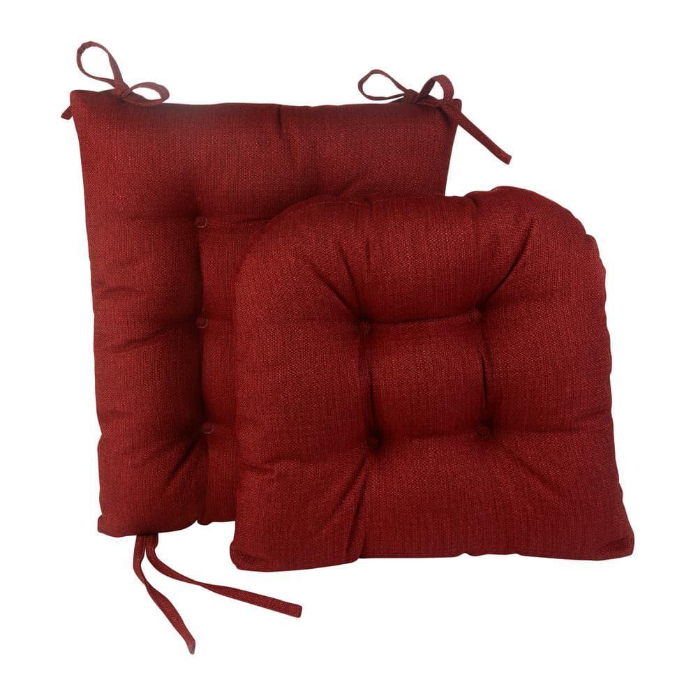Klear Vu Gripper Non-Slip Omega 2-Piece Rocking Chair Cushion Set, Flame Red