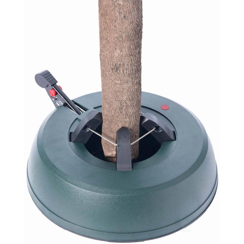 Gardenised, Automatic Plastic Green Foot Pedal Christmas Tree Stand, Large 14.5-inch Dia x 3.5-inch Height