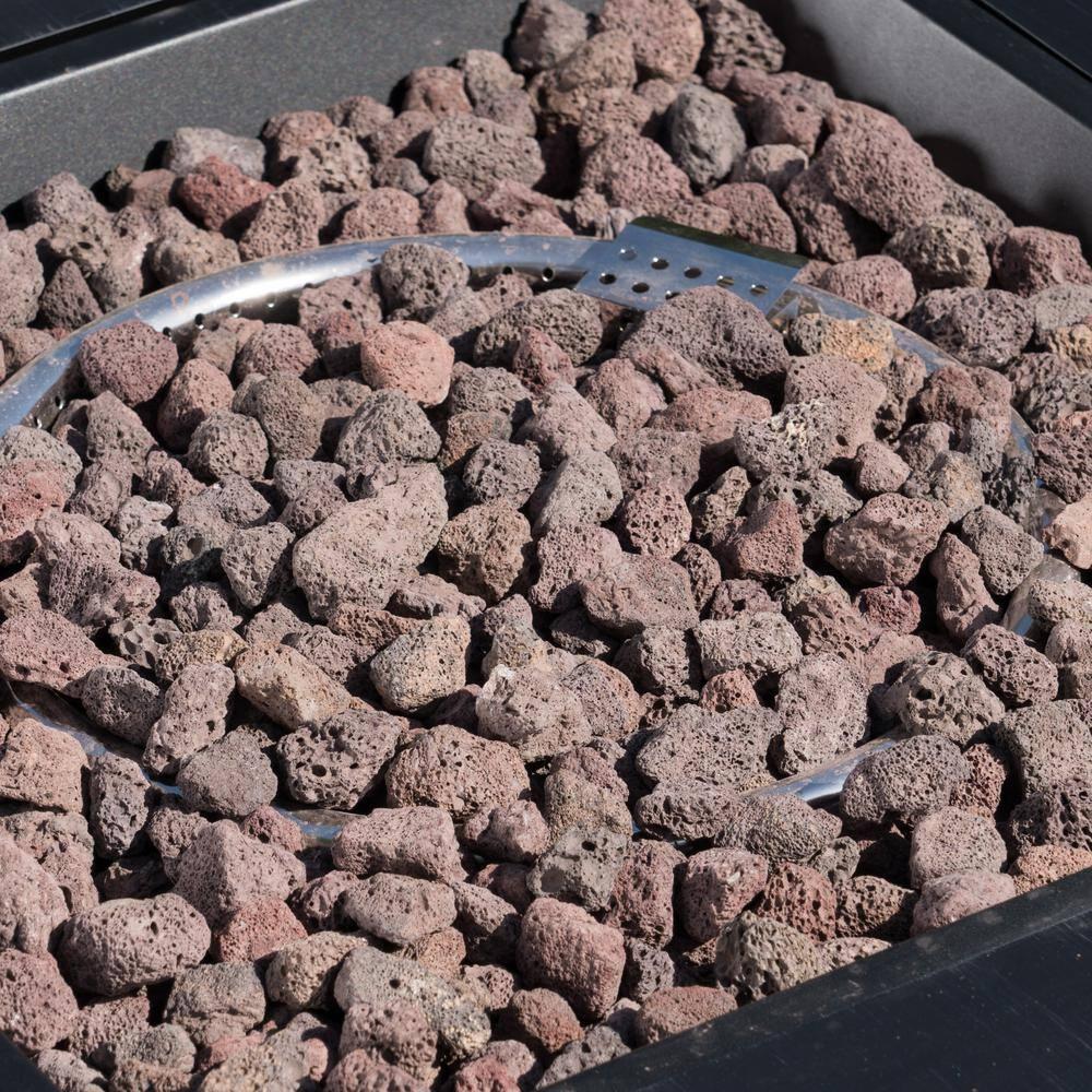 Outdoor Iron 40 Inch Square Fire Pit - 50,000 BTU,Dark Grey