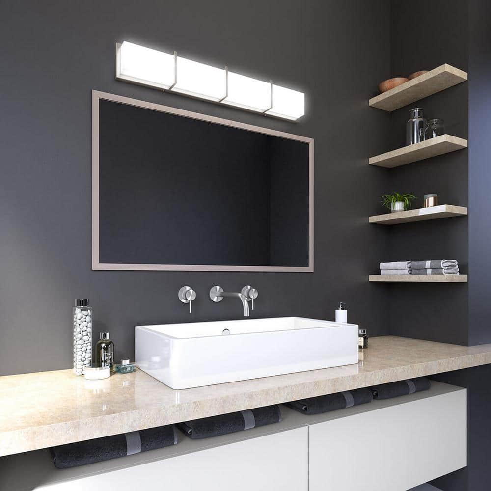 Artika Subway 35 in. 4-Light Stainless Steel Modern Integrated LED Vanity Light Bar