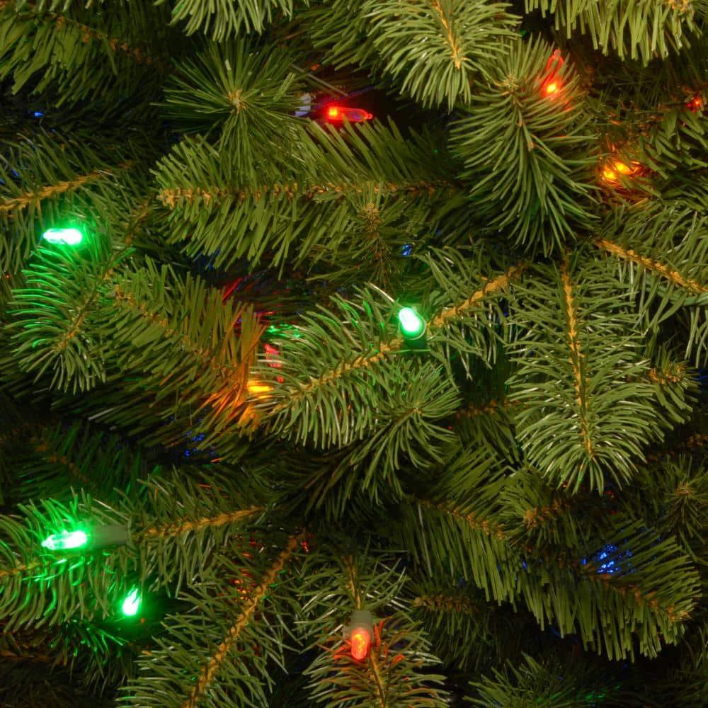 12' Prelit Pencil Slim Feel Real Downswept Douglas Fir Artificial Christmas Tree Dual Color Lights - National Tree Company