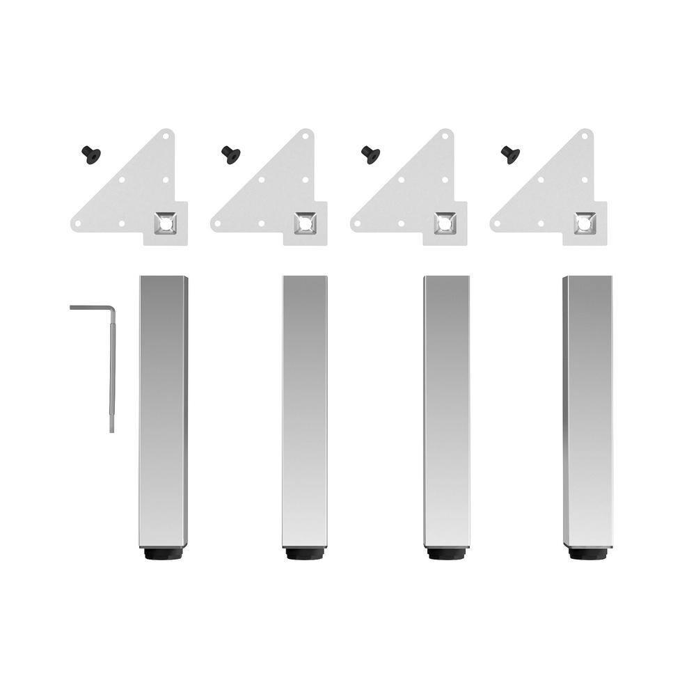 Adjustable Square Black Steel Furniture Legs Set of 4