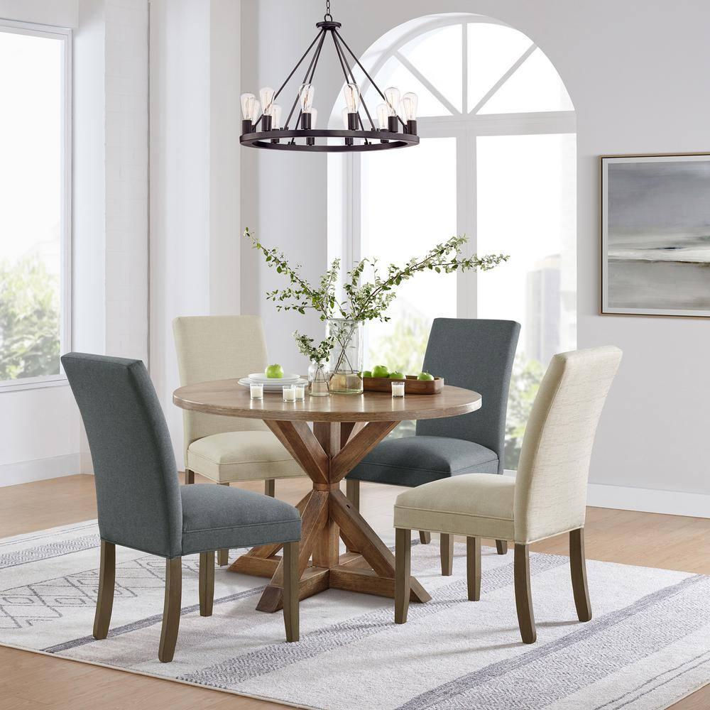 Set of 2 Gwyn Parsons Upholstered Armless Chairs Gray - Alaterre Furniture