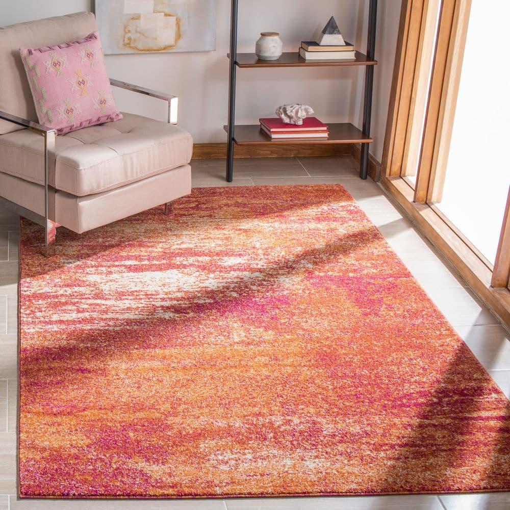 Evoke EVK272 Power Loomed Indoor Area Rug - Ivory/Orange - 4'x6' - Safavieh