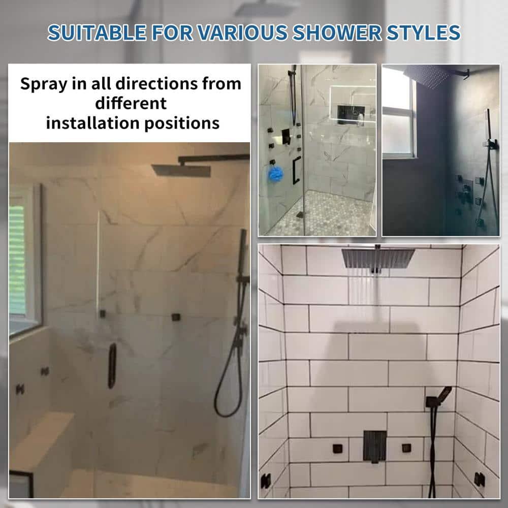 Rainfall Symphony 12inch 3-Function Dual Shower Head Thermostatic Shower System with 3 Sprays Handheld