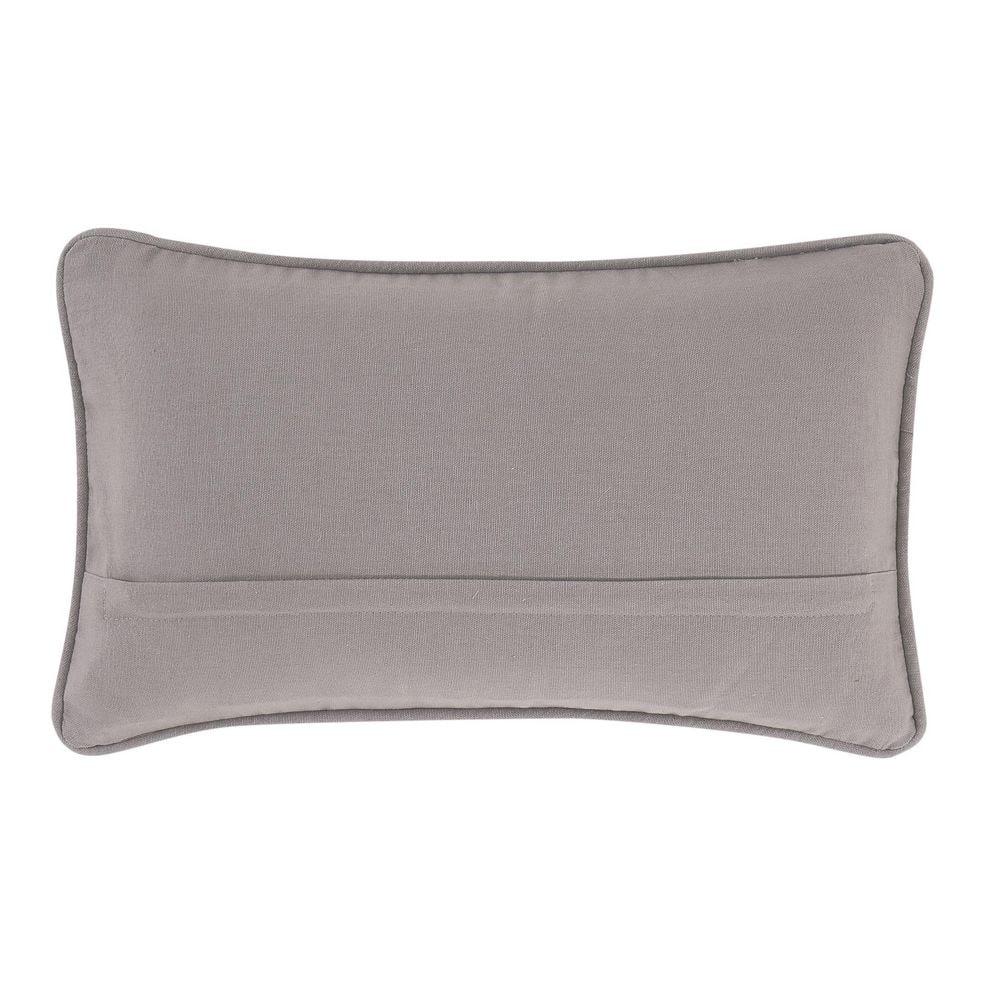 Coastal Brown and Gray Jute Accent Pillow with Rope Trim