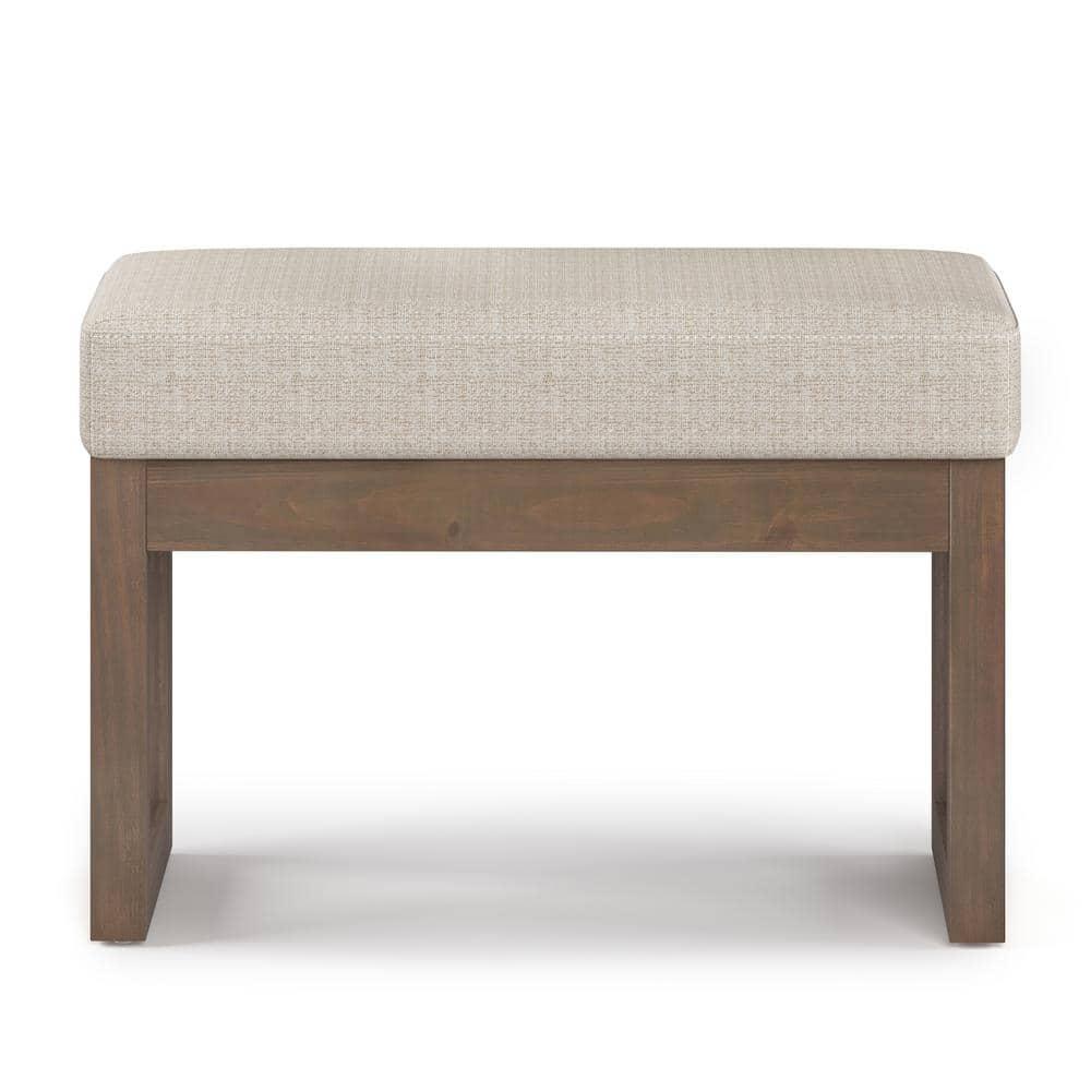 Simpli Home Milltown 26 in Wide Rectangle Footstool Small Ottoman Bench