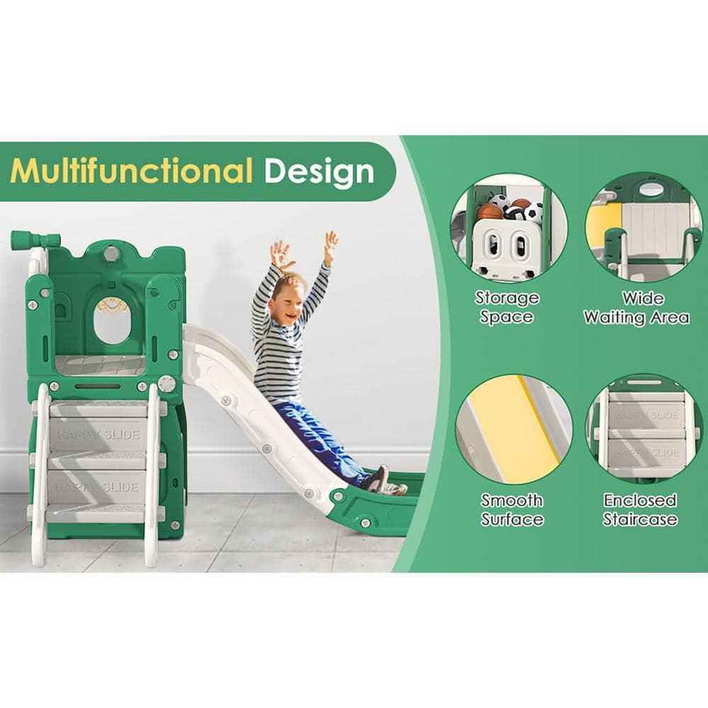 7 in 1 Kids Slide, Toddler slide with Climber Outdoor Indoor Slide Playset
