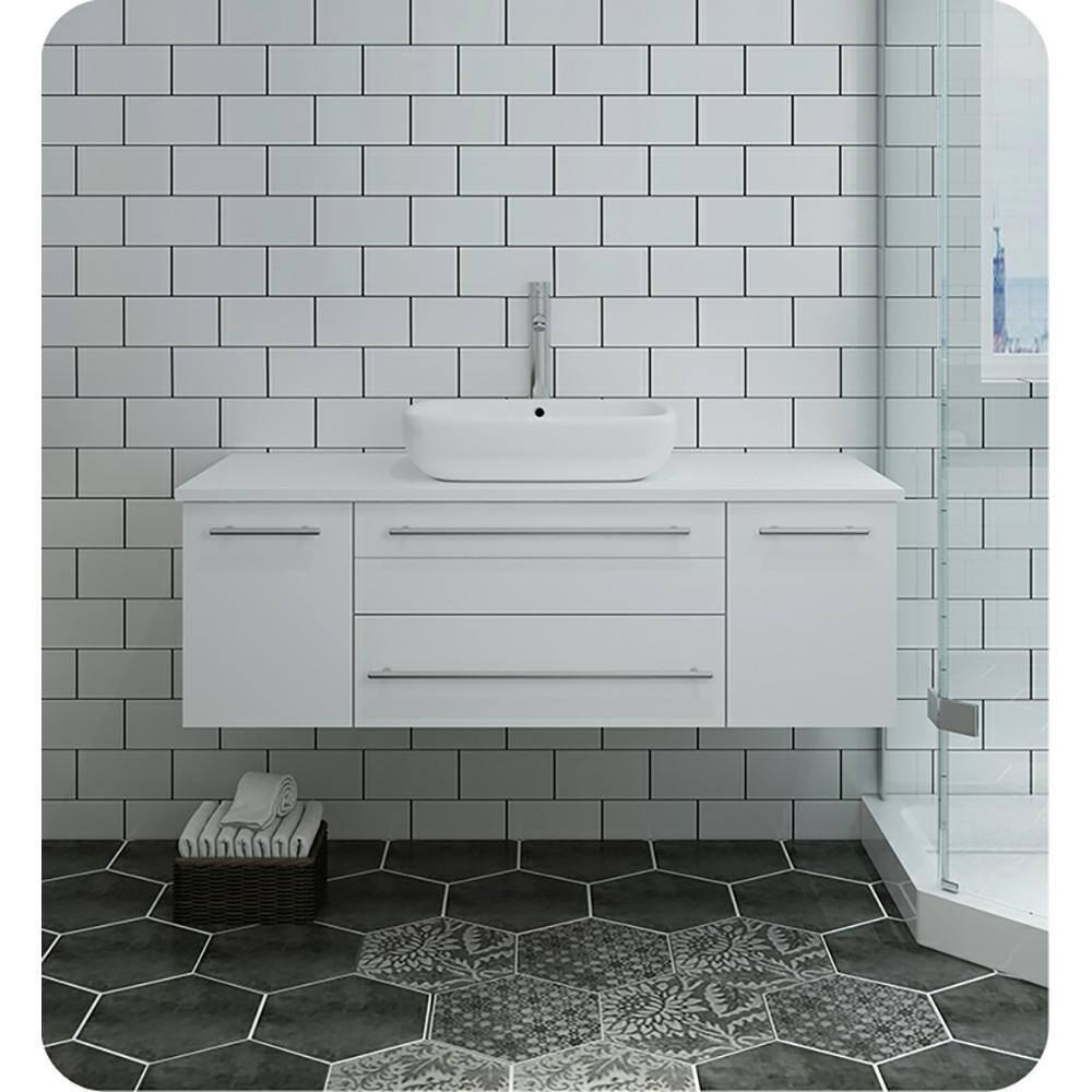 Fresca Lucera 47" Wall Mount Single Vessel Sink Bathroom Vanity Base Only (Top & Sink Not Included)