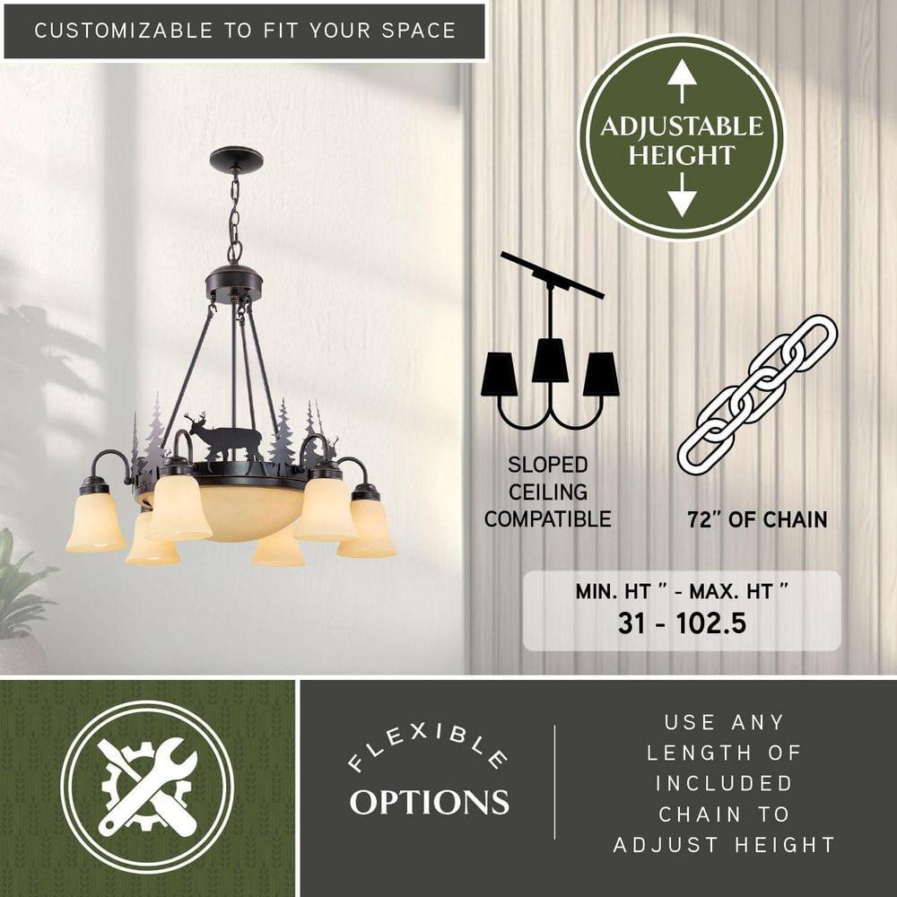 Vaxcel Bryce 9 - Light Chandelier in  Burnished Bronze