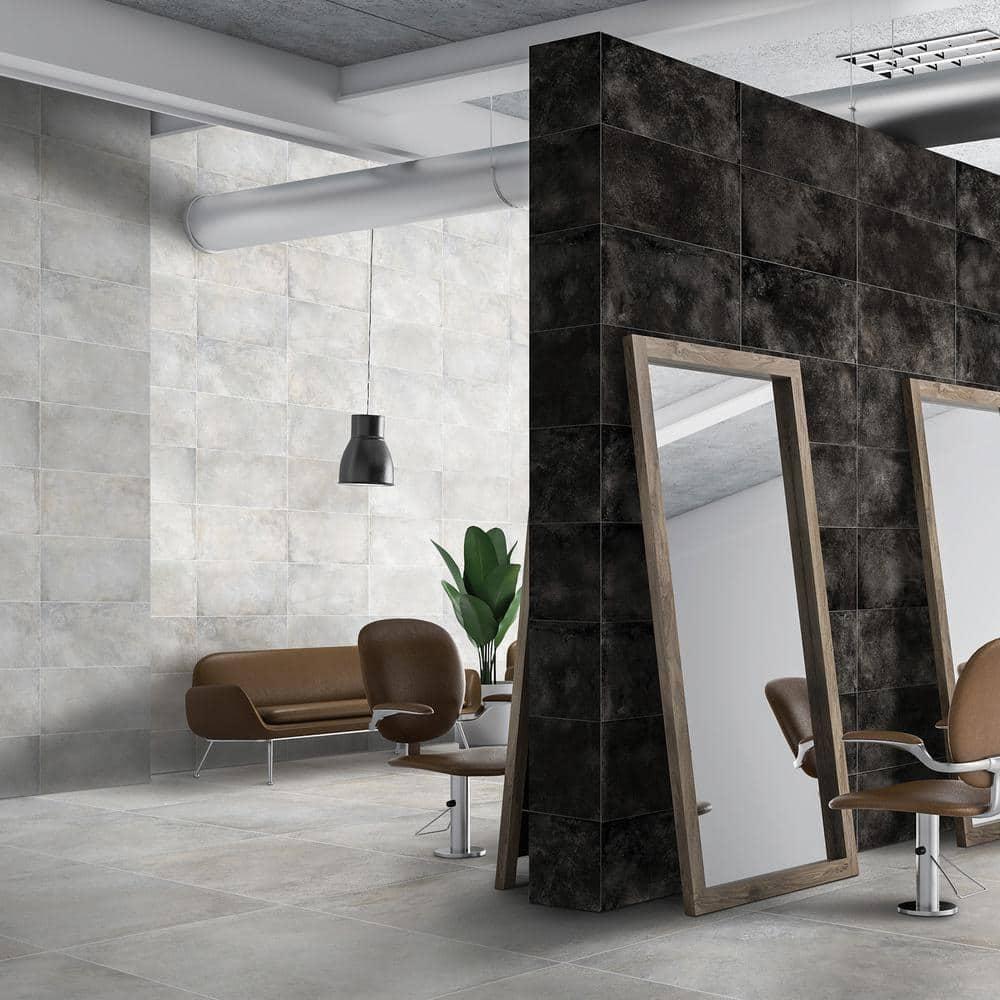 Large Format 12" x 24" Porcelain Concrete Look Wall & Floor Tile
