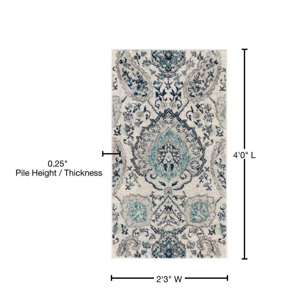 Madison MAD600 Power Loomed Indoor Accent Rug - Cream/Light Grey - 2'3"x4' - Safavieh