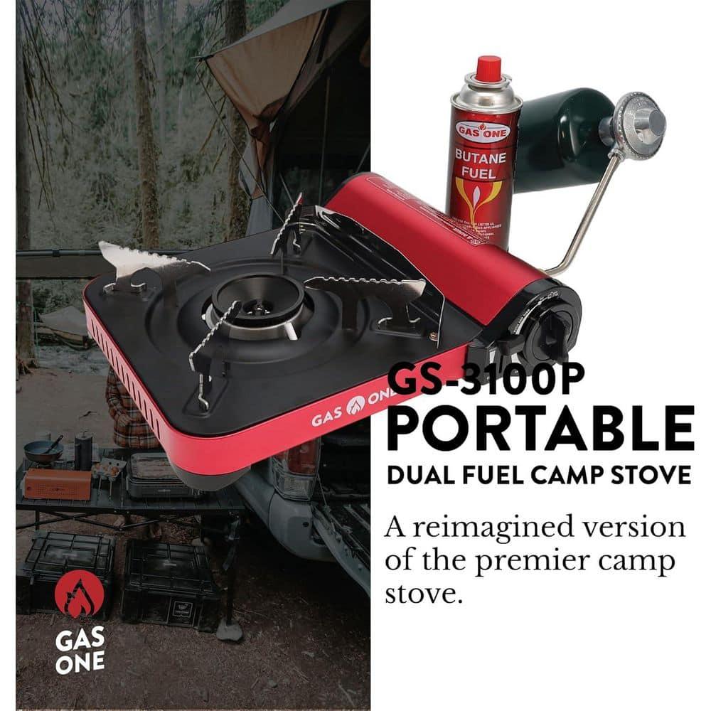GasOne 12,000 BTU Propane or Butane Stove GS-3100P Portable Dual Fuel Camping Stove Burner