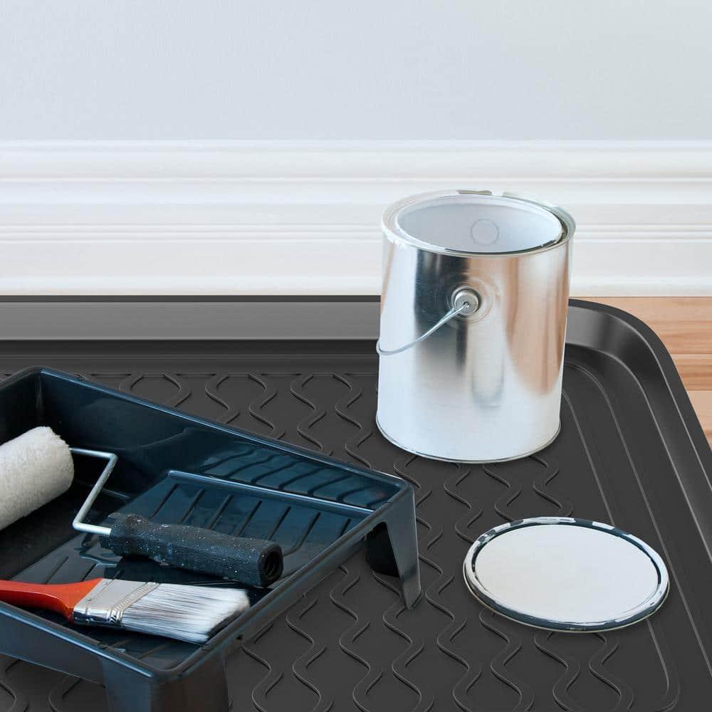 Stalwart 2-Pack Water-Resistant Plastic All Weather Boot Tray Set, Black