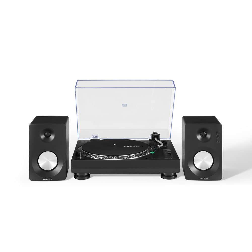 Crosley C100BT Vinyl Record Player with Speakers and Wireless Bluetooth - Audio Turntables